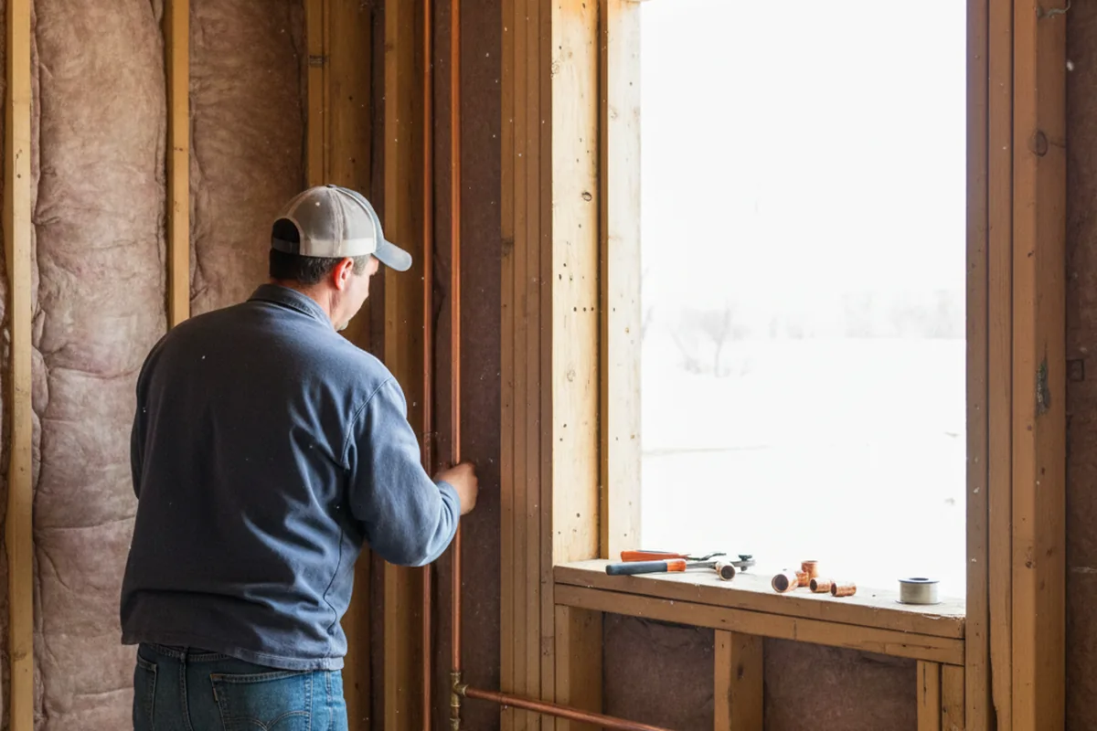 Licensed plumber running new copper supply lines in a Lake Charles home
